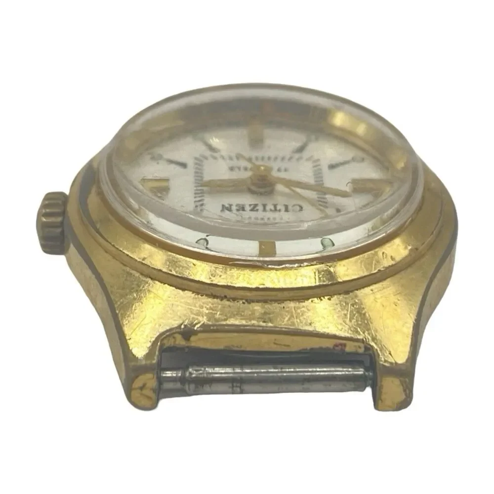 Women's Vintage Citizen Watch White Dial Gold Tone Manual Wind Runs 17J C-23A-CX